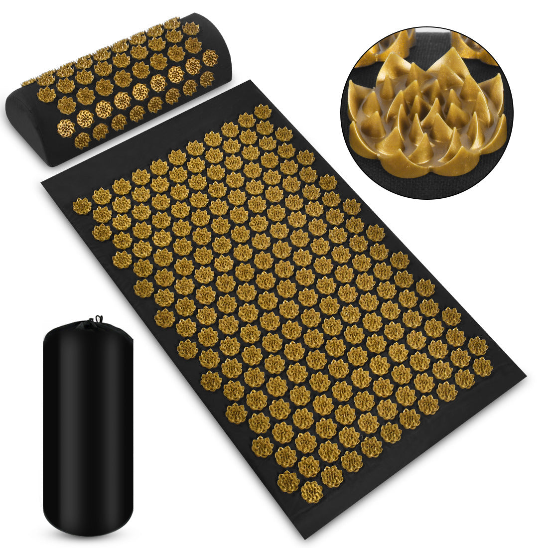 Acupressure Massage Mat With Needles Set Back Massager For Neck Foot.