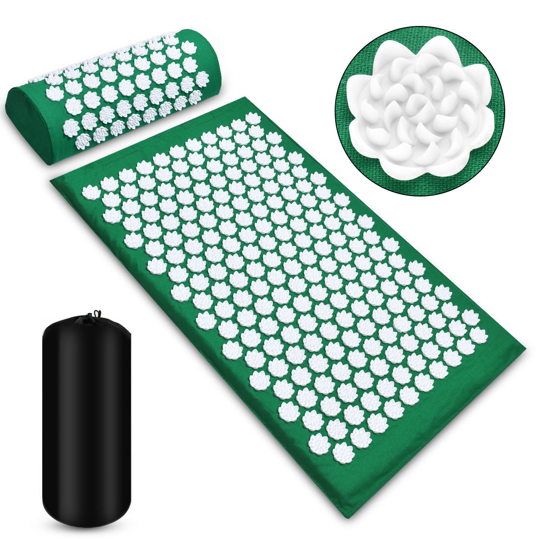 Acupressure Massage Mat With Needles Set Back Massager For Neck Foot.