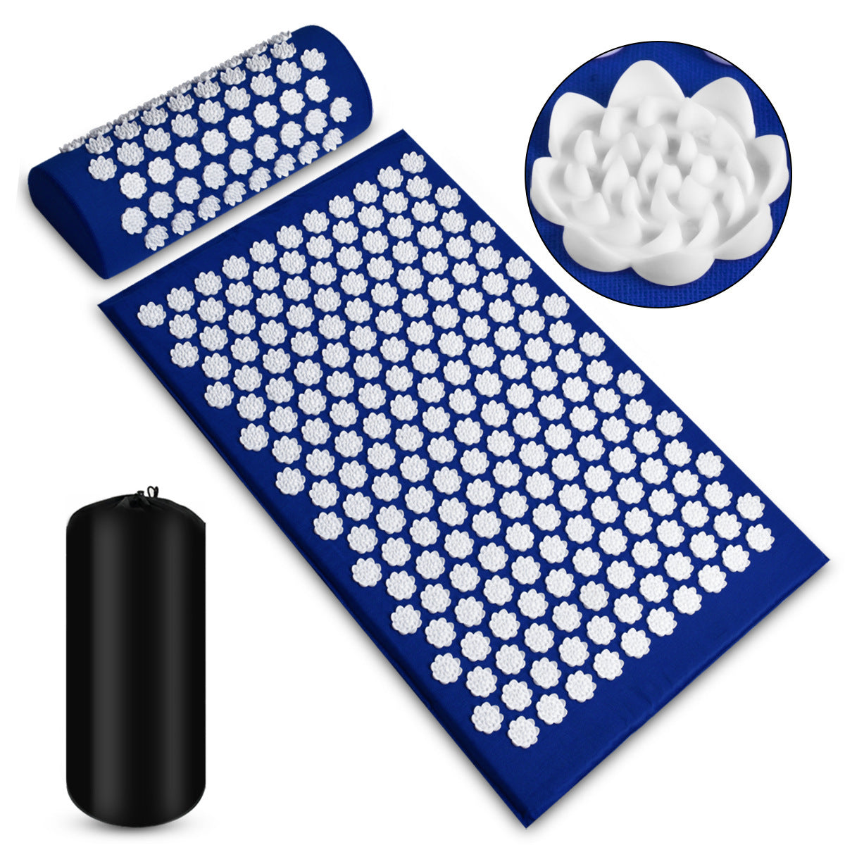 Acupressure Massage Mat With Needles Set Back Massager For Neck Foot.