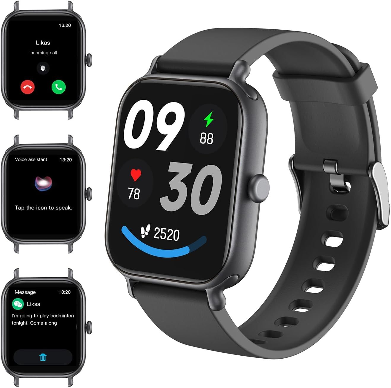 2.0 Inch HD - Showerproof Mental Health Tracker, Anxiety Relief Fitness Tracker.